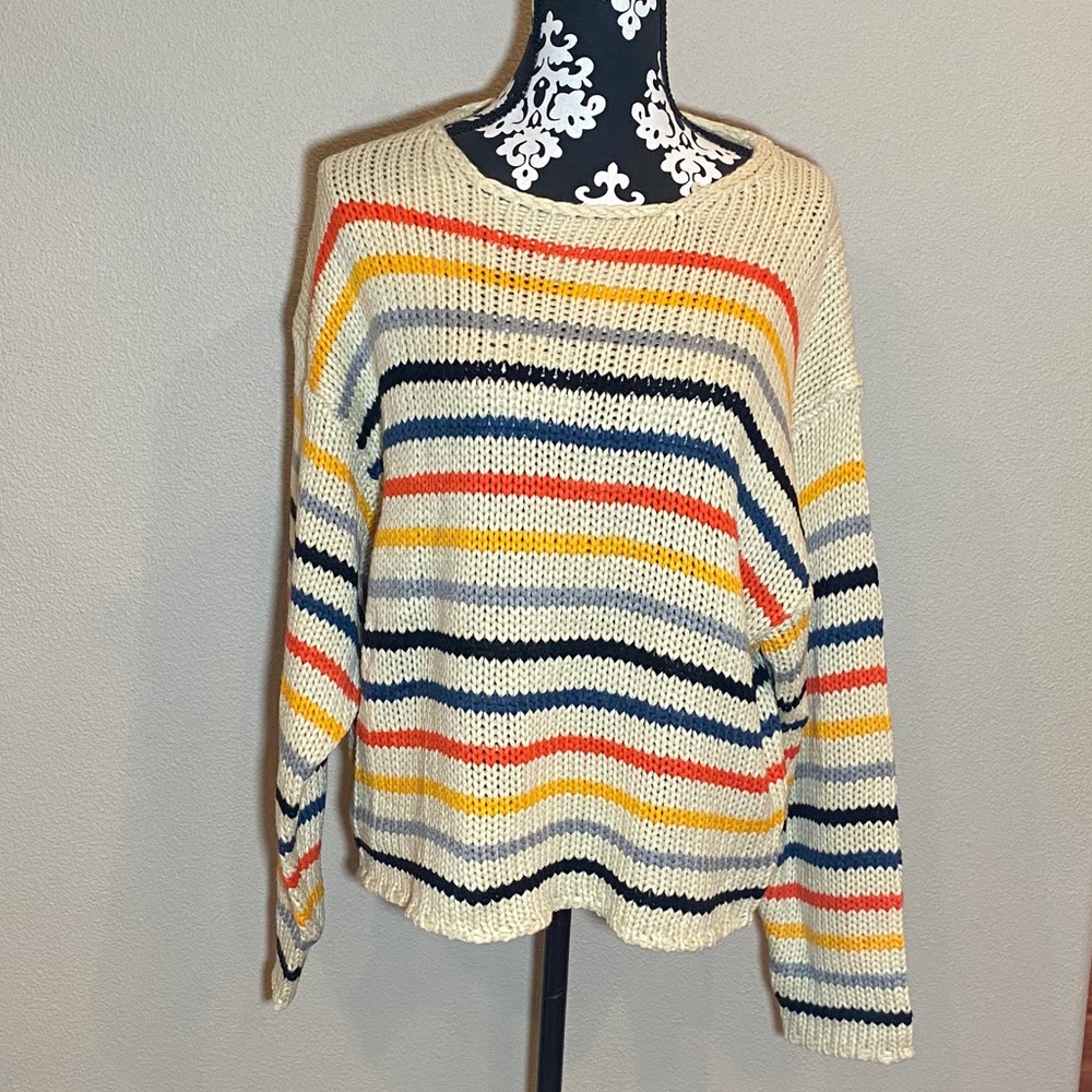 Davi & Dani | Colorful Striped Knit Sweater